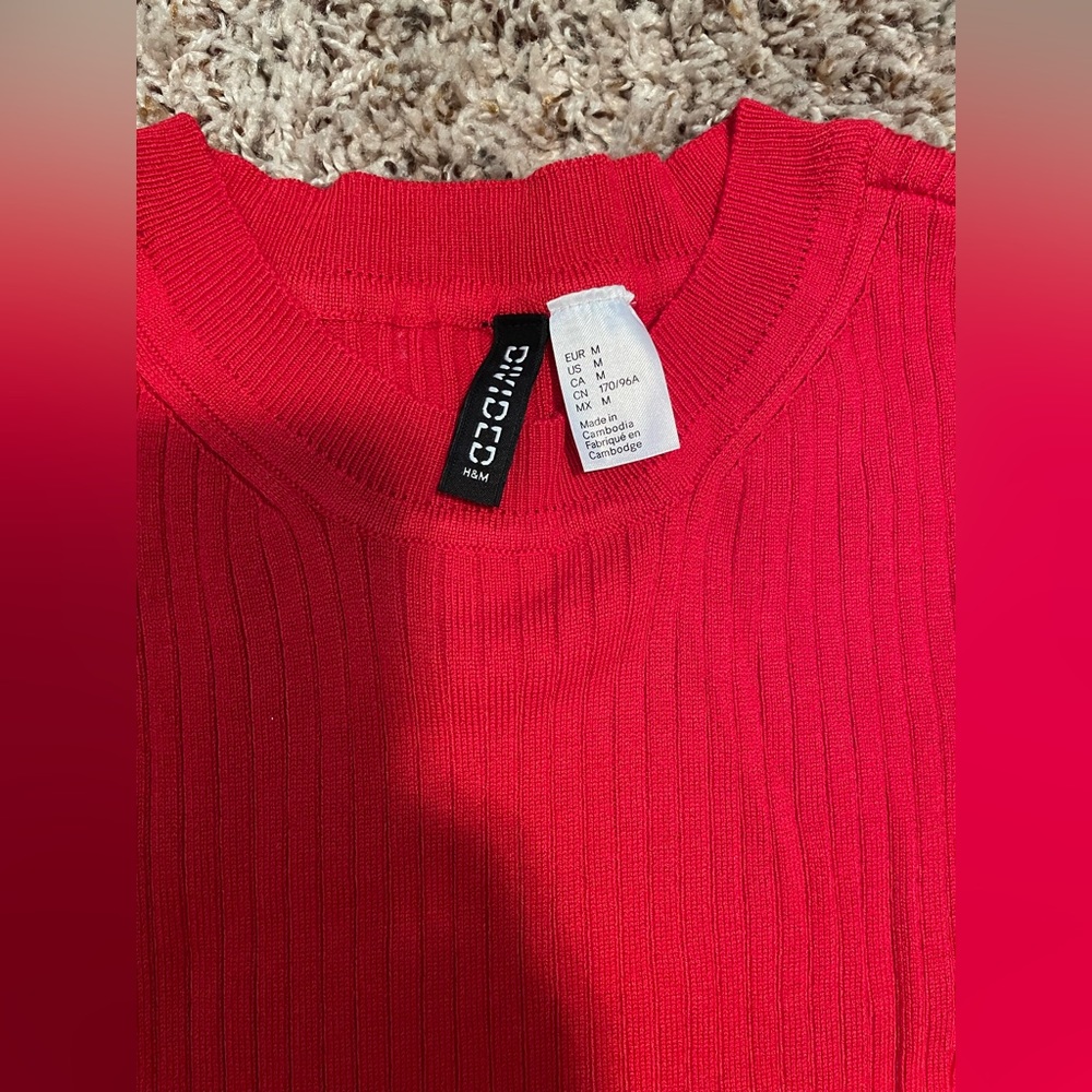 Divided by H&M Red Ribbed Sweater - Picture 4 of 5